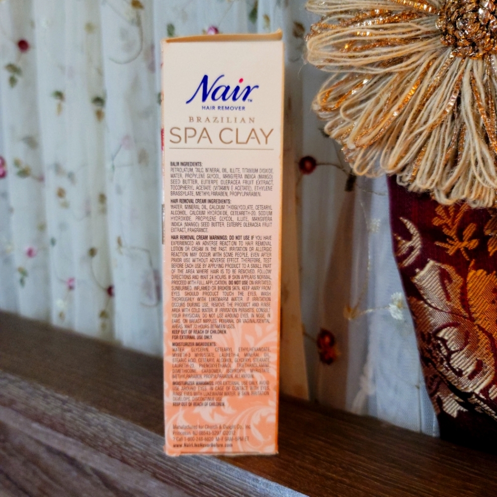 Nair Brazilian Spa Clay Total Care Facial Hair Remover Kit Trio NWT - Picture 3 of 7